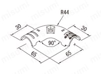 メタルジョイント単品 G-90S 外形図
