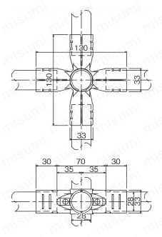 メタルジョイント単品 G-22S 外形図