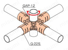 メタルジョイント単品 G-22S 使用例