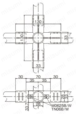 メタルジョイントセット品 GA-5S 外形図