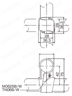 メタルジョイントセット品 GA-6S 外形図