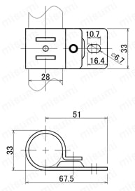 メタルジョイントセット品 GA-15S 外形図