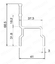 プラスティックアングル他 ワークガイド RG-40D-3外形図