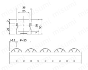 プラコン 35 GP3533B 外形図