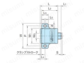 サイドクランプの寸法図