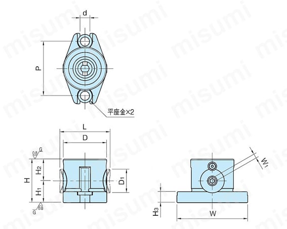 クランプユニット（フランジタイプ）（CP150） 外形図01