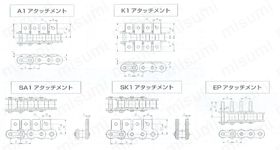 ラムダアタッチメント付 RS形チェーン 外形図2