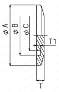 NWブランクフランジ　真空部品NWシリーズ TYPE-A 外形図