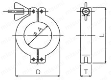 真空部品 NWアルミクランプ（Bタイプ） 外形図