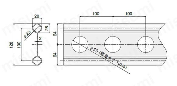 グリーンフレームP100（高剛性タイプ）（カット品） 外形図
