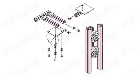 グリーンフレームLスロット（カット品） 使用例