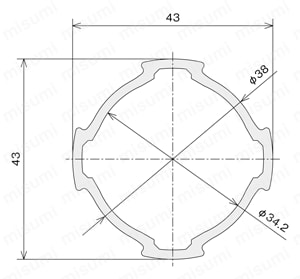 グリーンフレームG（カット品）　外形図