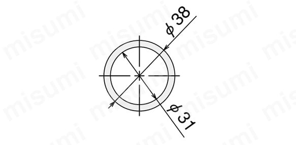 樹脂パイプ（Φ38 塩ビ）（カット品） GFA-820　外形図