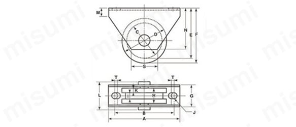 WHU-0756 | ロタ・鉄重量戸車 H型 | ヨコヅナ | ミスミ | 382-6163