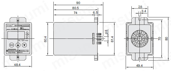 デジタル回転表示器 外形図