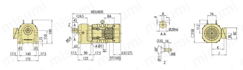 住友重機械工業 ZNHM01-1180-5/A 屋外形 脚取付 三相200V 0.1kW プレストNEO 