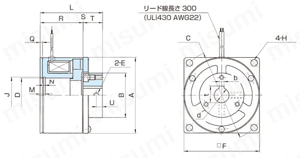 □小倉クラッチ AMC型マイクロ電磁クラッチ 穴径15mm 容量11.5W AMC80