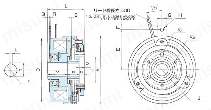 乾式単板電磁クラッチ MSCシリーズ | 小倉クラッチ | MISUMI(ミスミ)