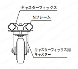 キャスタフィックス用キャスタの外形図