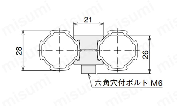 ダブルコネクタCキットの寸法図A