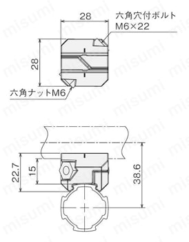 クロスコネクタN-S 外形図