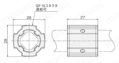 スライドコネクタS 外形図