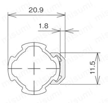 フレームガードS L=2000 外形図