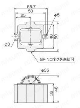 カーブコロコンシングル 外形図