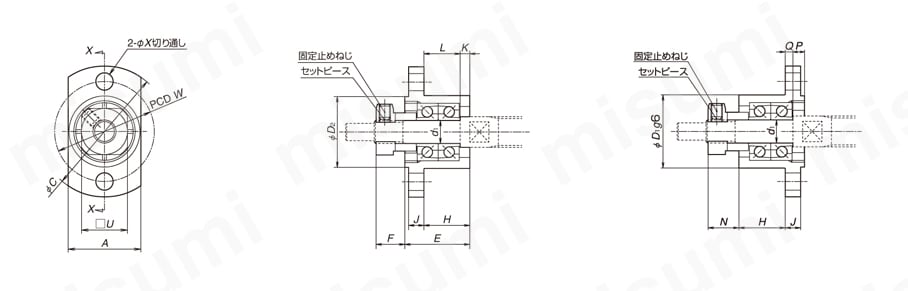 小形機器軽荷重用サポートユニット 固定側サポートユニット（丸形） ＮＳＫ MISUMI(ミスミ)