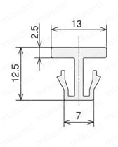 引戸用レール（樹脂製） （カット品） SFA-R64外形図