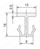 引戸用レール（樹脂製） （カット品） SFA-R74外形図