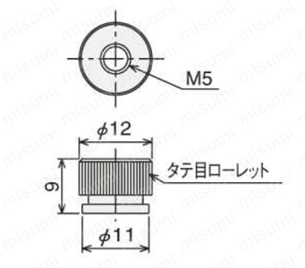SF30 ローレットナット 外形図