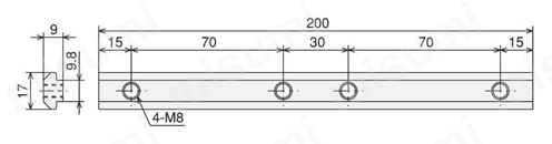 SF40・45 ジョイントバーL200 外形図