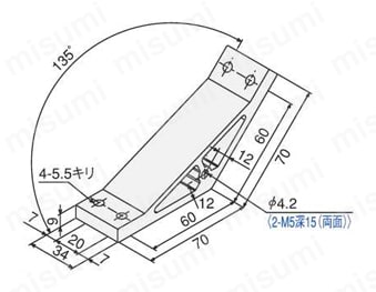 ハードブラケットSS2040・DE SFJ-N38/SFJ-N38T外形図