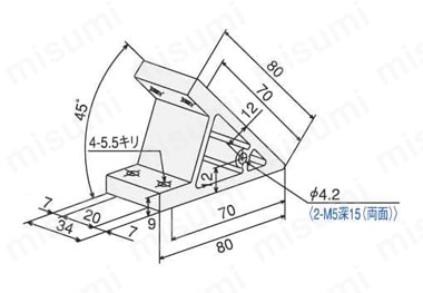ハードブラケットSS2040・DE SFJ-N37/SFJ-N37T外形図