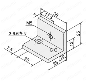 カバーサポートS/カバーサポートL6　外形図1