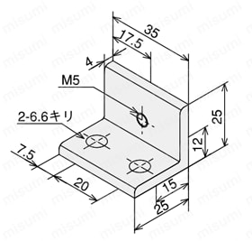 カバーサポートS/カバーサポートL6　外形図2