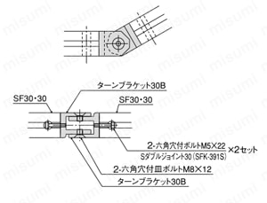 型番 | ターンブラケット30A／30B | ＳＵＳ | MISUMI(ミスミ)