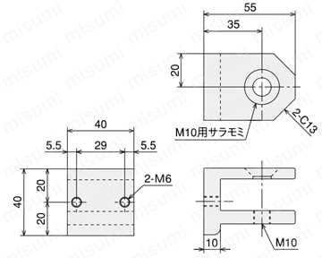 ターンブラケット40A／40B　外形図2