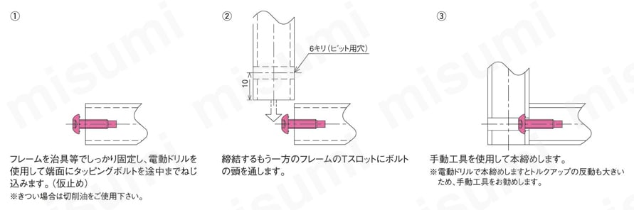 タッピングボルトSS タッピングボルト組付例図
