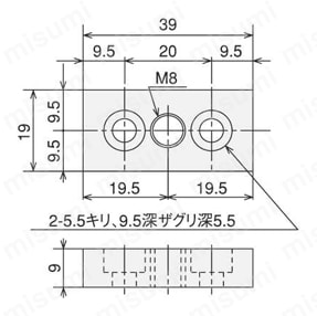 フットベース2040 外形図