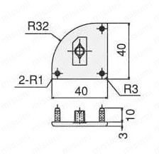 フレームキャップ40・40・R 外形図01