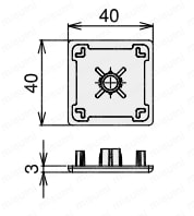フレームキャップN4040　外形図