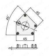 フレームキャップ45・DE45 SFAシリーズ 外形図