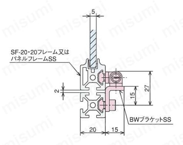ボールキャッチ専用ブラケット SFK-4BA断面図
