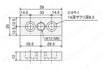 SF30 溝幅8mmタイプフットベース フットベース3060外形図