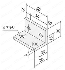 アングルブラケットS3060 外形図
