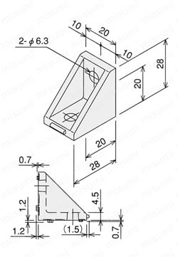 DブラケットS　DブラケットS 外形図