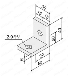 アングルブラケットL40　外形図