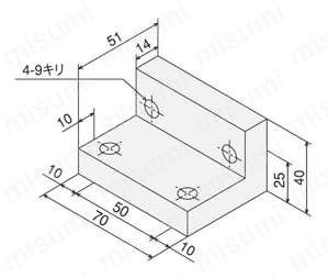アングルブラケットL50100 外形図